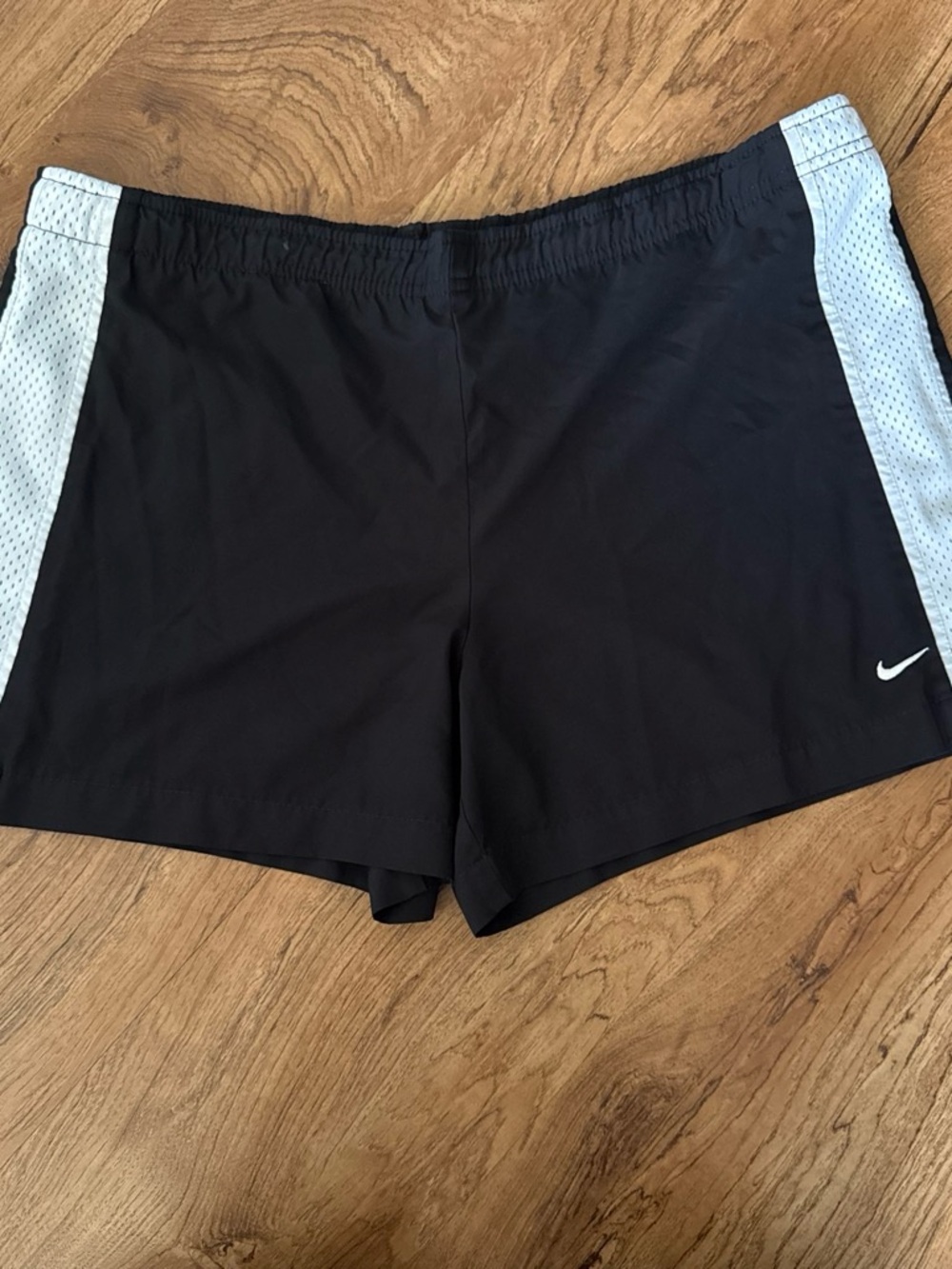 Nike Black Athletic Shorts with White Side Panels